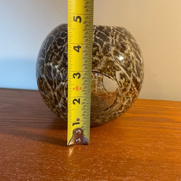 Art Glass Tortoise Shell Pattern with Windows - Candle Holder or Vase - Picture 13 of 15